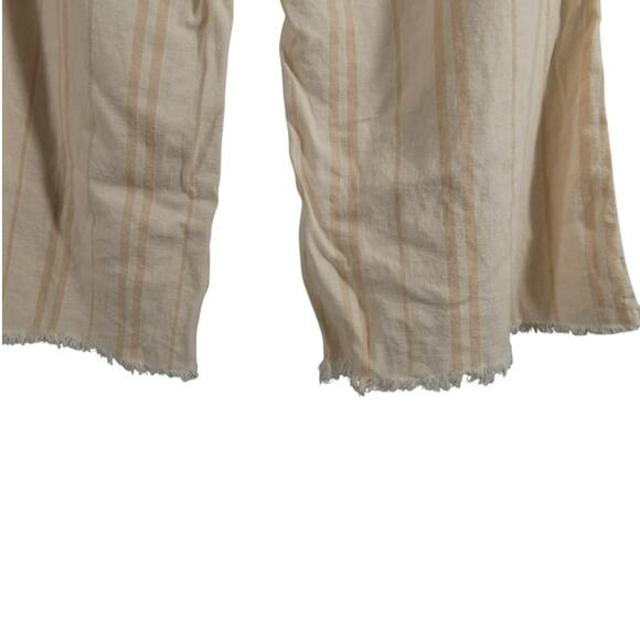 Beau Dawson Large Cropped Wide Leg Beachy Pants Pockets Stripes Drawstring - Picture 5 of 5